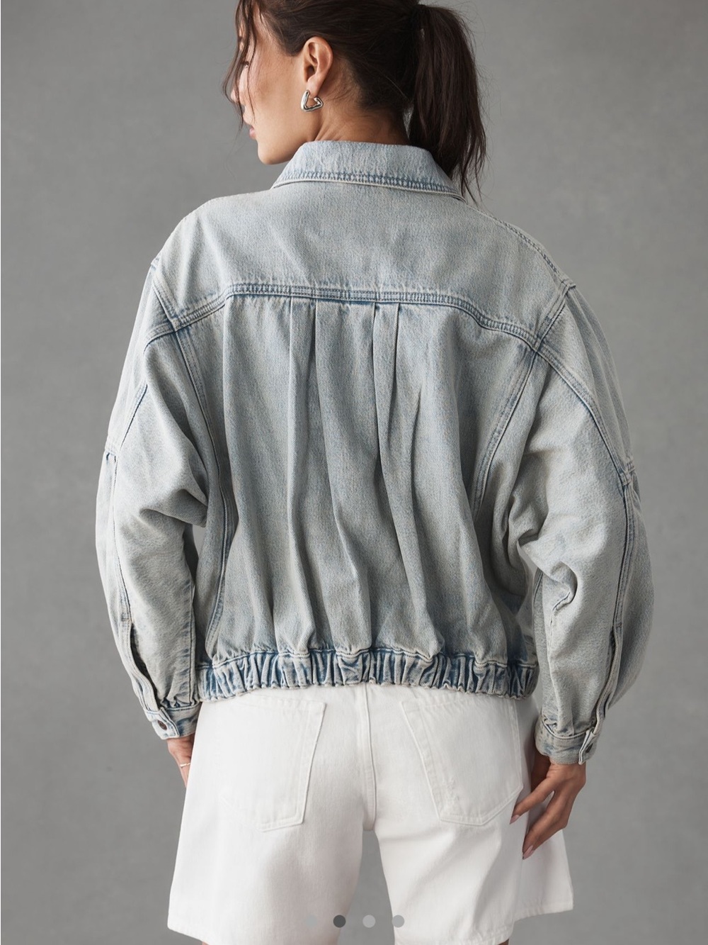 Pilcro Ruched Denim Bomber Jacket - Picture 2 of 10